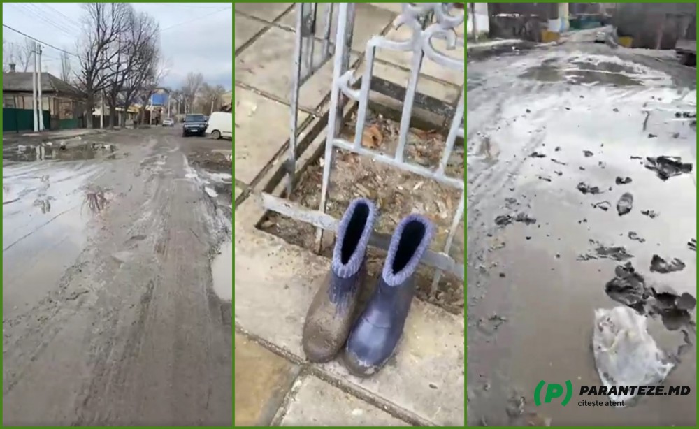 Noroiul de pe străzile din Bălți: Usatîi a primit în semn de protest o pereche de ciubote murdare